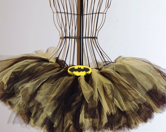 Kids, Adult, Plus Batman Like Black and Yellow Tutu