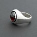 Full Moon - sterling silver ring with garnet - 6 3/4 or Made to order in your size