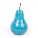 Vintage Pear Shape Marble Paperweight Teal Blue Desk Decor Hand Polished Hand Sculptured