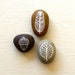Painted Stone Set - Autumn Stones - Original Art - Three Hand-painted Pebbles
