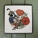 Quail and Poppies Ceramic Tile Trivet // Metal Tray 70s Bird Kitchen Serving Decor