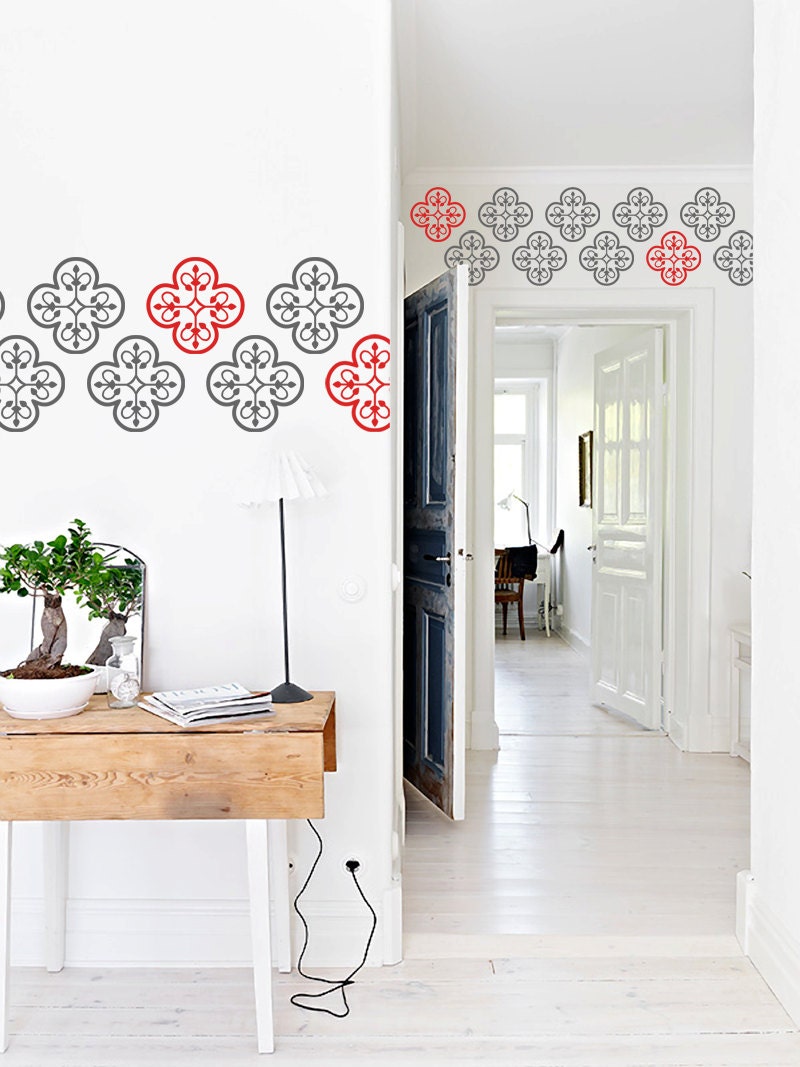 Moroccan Wall Pattern Vinyl Decal Set of 30 Wall Stickers