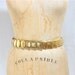 1980s Metal Square Scale Belt - Stretch Belt - Gold - Hammered Metal - Size Small