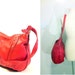 Vintage Red Leather Hobo Bag - Slouchy Shoulder Purse - Snakeskin Leather Bag