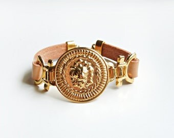Nude Leather with Lion bracelet
