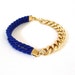WCPY: Mini Rope Bracelet - COBALT BLUE - gold chain - arm party - stack with your plastic lace helloberry bracelets - silk rope bracelet