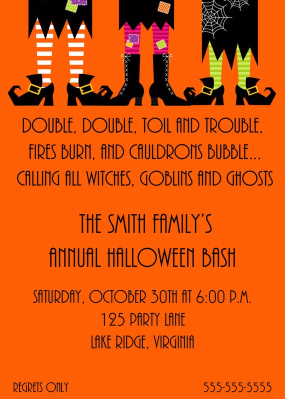 Printable Witches Halloween Party Invitation Il_570xn