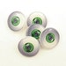 Bright Green Eyeball Sewing Buttons. Handmade Buttons. 5 Shank Style.