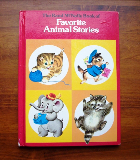 Items Similar To Childrens Book Vintage Favorite Animal Stories Rand Mcnally 1950s Mid
