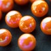 Craft Finding - 40 pcs Orange Glossy Luster Plastic / Acrylic Round Ball Large Beads in 10mm ( Hole 2mm )