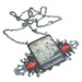 Gasparilla Pirate Ship 1955 vintage look necklace with Swarovski crystals red and black