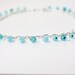 Light Tiffany Blue and Silver Chain Wedding Anklet