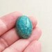 25x18mm - Deep Turquoise Blue Matrix - Vintage Glass Cabochon (1 piece)