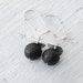 Black Lava Rock Earring, Sterling Silver Long Earring, Volcanic Black Earring, Santorini Earring, Everyday Black Jewelry