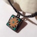 Pewter Tile, Spanish, Mexican, Catalina Tile and Mediterranean Tile Inspired Bright Turquoise Dark Gray Crochet Necklace