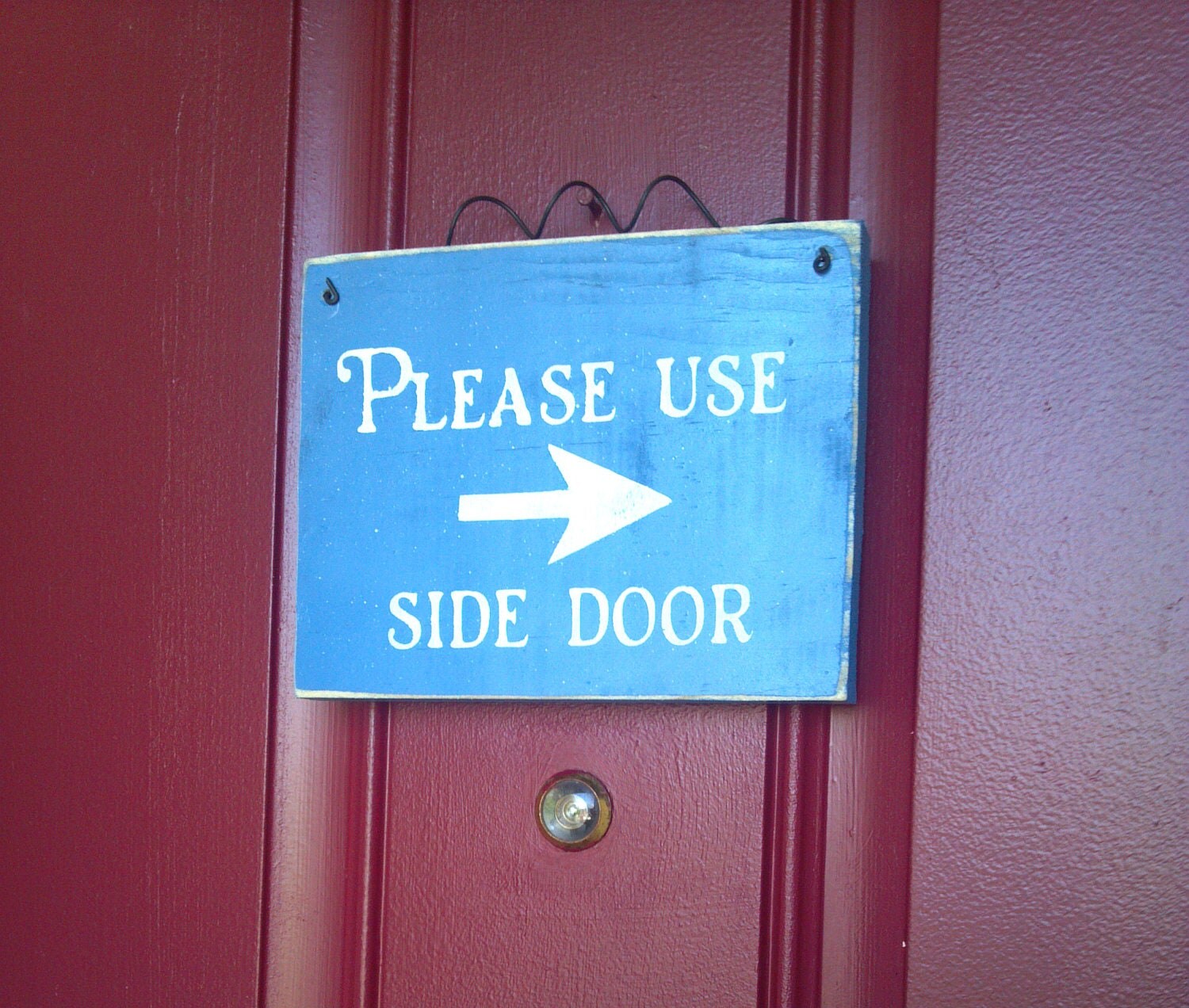 Please Use Side Door Sign