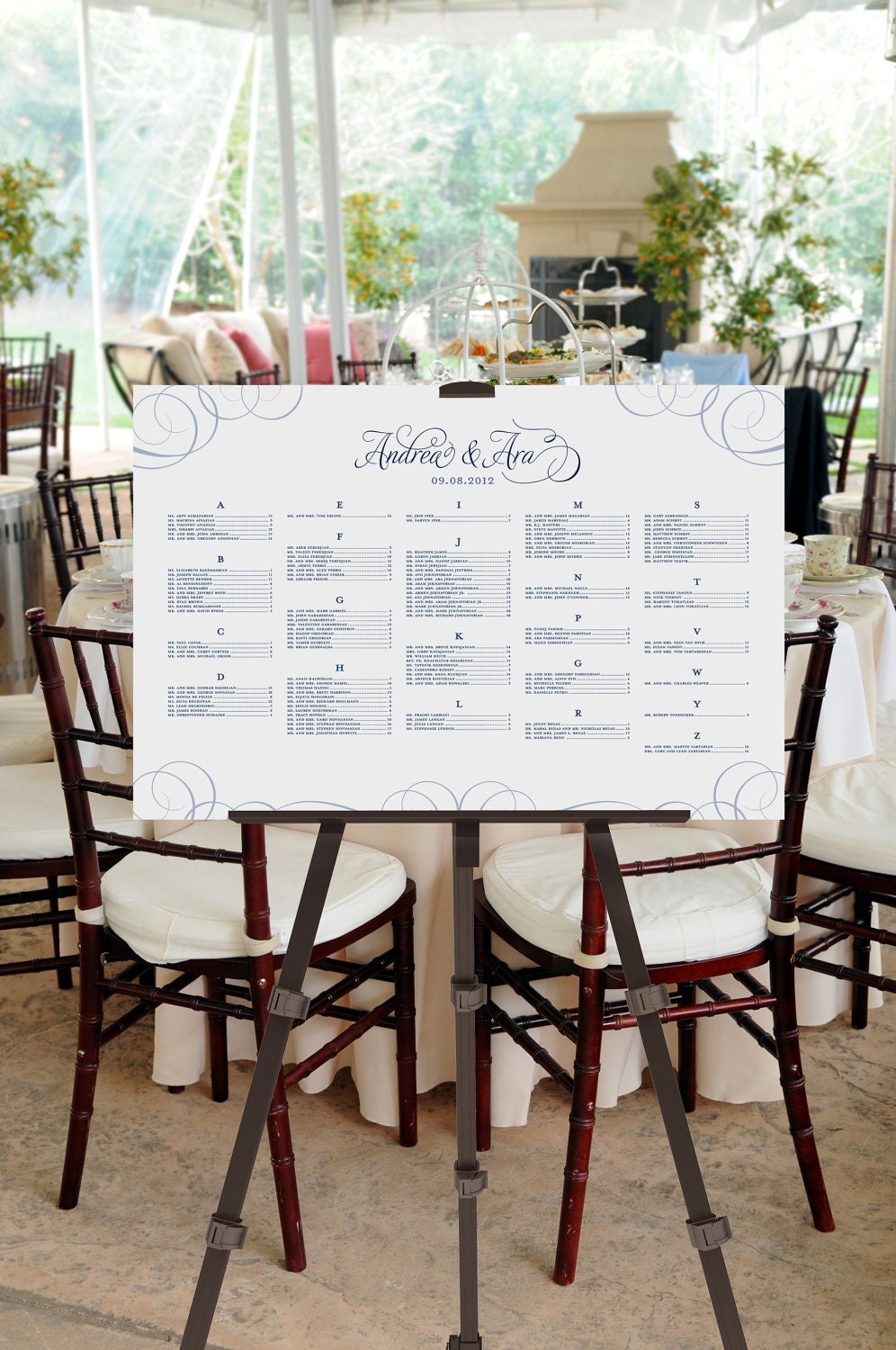 Seating Chart Poster Wedding Reception Event Printable
