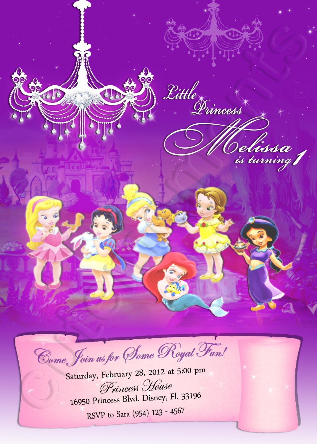 Baby Disney Princess Invitations 4