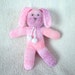 Pink Knit Bunny Rabbit, Floppy, Soft Plush Waldorf Toy, Lovey/Security, Baby Girls Toddler