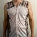 Post apocalyptic sleeveless dress shirt in pink and plaid