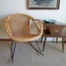 Vintage Mid Century Modern Rattan Wicker and Iron Rocking Chair Danish Modern Eames Era Made in British Hongkong