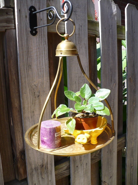 Vintage Brass Hanging Candle Holder or Plant by AVintageWanderer