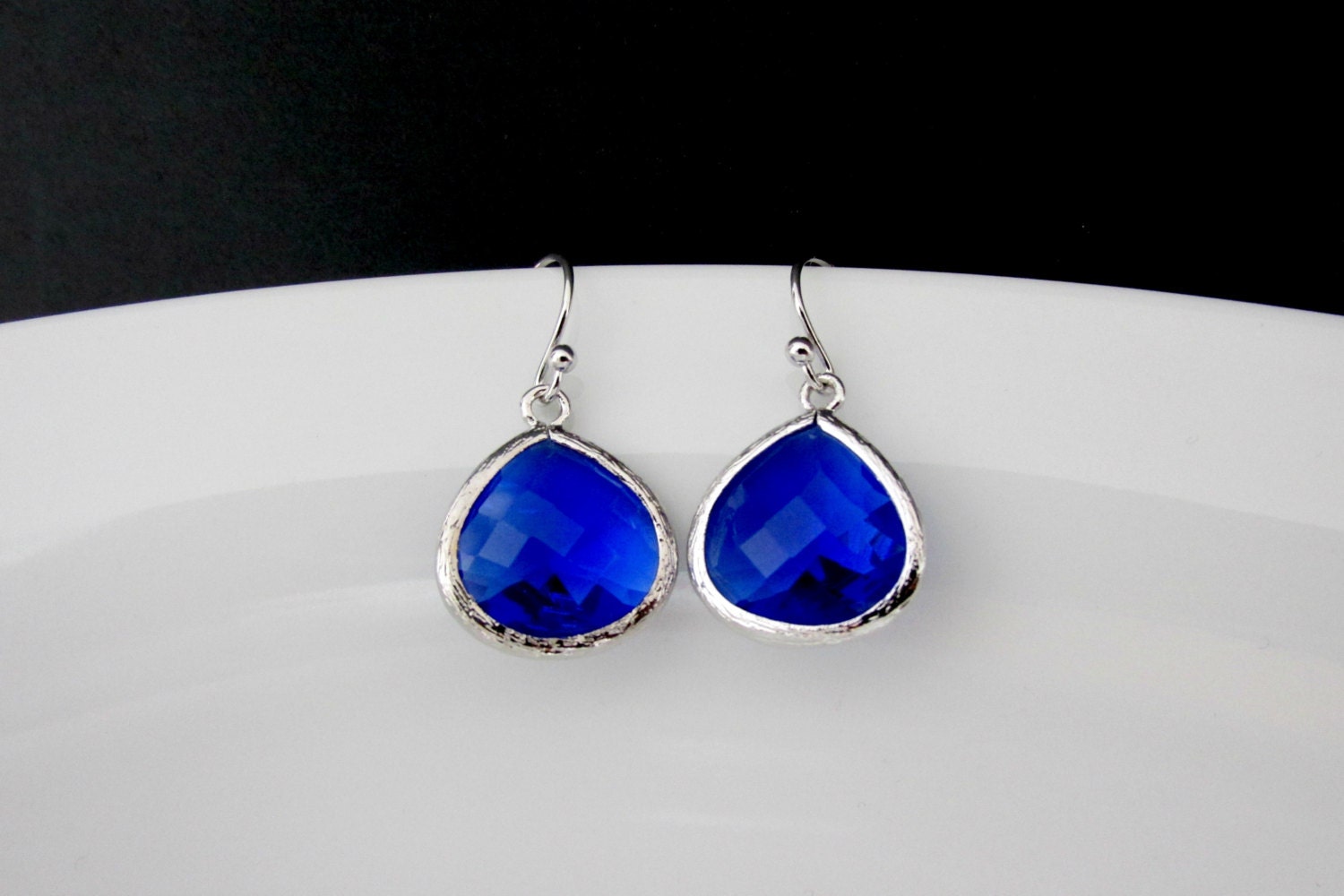 cobalt blue earrings blue drop earring bridesmaid blue