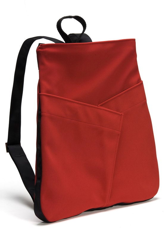 Vegan RED Backpack Everyday Backpack comfortable stylish