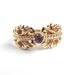 Vintage Filigree Ring - Gold Tone Size 7 Purple Stone Costume Jewelry / Elegant Scrolls