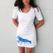 Lobster Print Tshirt Dress, striped cotton dress, womens clothing, gift for her