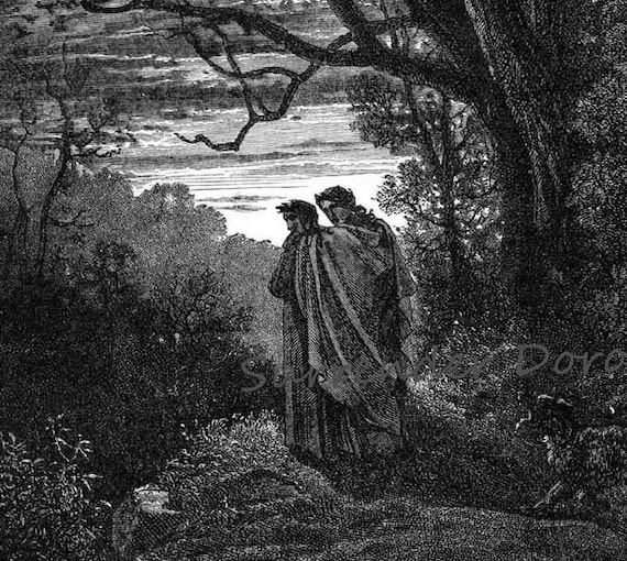 She-Wolf Appears Inferno Canto 1 Engraving Gustave Dore'