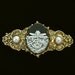 Hair Barrette Black and Creme Dragonfly Cameo with Faux Pearl Accents