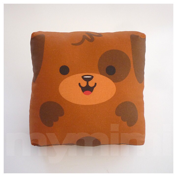 Toy Puppy Brown Pillow Stuffed Animal Throw Pillow by mymimi