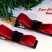 SALE - Girls Hairclips - Holiday Christmas Velvet Bows - Black & Burgandy