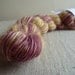 SALE - Handspun yarn, pure British Wensleydale wool, hand dyed purple and yellow
