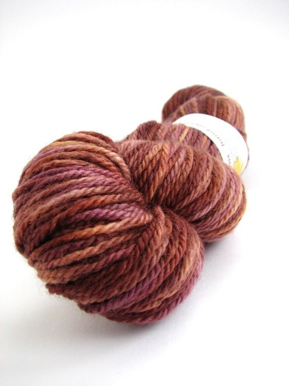 Aran BFL wool handdyed worsted 10 ply bluefaced by SixSkeins