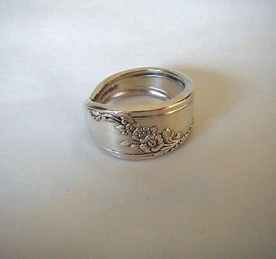 Silver Spoon Ring Recycled Silverware Jewelry Queen Bess Made to Order