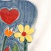 Hearts and Flowers Hanging Wall Tile Sculpted Art Decor for bedroom, dorm room, office, bathroom, kitchen home decor Ready2Ship