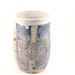 Snowstorm Icy Blue Mug without handle / Ceramic Coffee cup with trees / holds 14 oz Art Vessel vase toothbrush holder W2 SHIPS TODAY