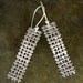 Unique Earrings - Woven Cloth Design - Sterling Silver - Lightweight