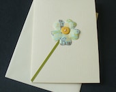 Handmade Flower Note Card - Blank Inside