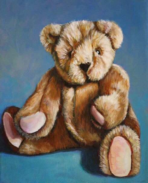 Classic Teddy Bear 8x10 print of original painting