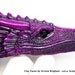 Violet Purple Dragon Head Pendant or BEAD Polymer Clay with Black Swarovski crystal EYE