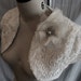 S A L E Vintage Deadstock Faux Fur Light Ivory Shrug with Flowerette Size 2 or 4