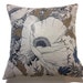 Decorative Pillow Cover Navy Blue Taupe Linen Black Toss Throw Accent Pillow Cover Floral 16 inch