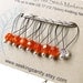 Snag Free Stitch Markers Large Set of 8 Faceted Orange - N42 - Fits up to size US 17 (12.75) Knitting Needles