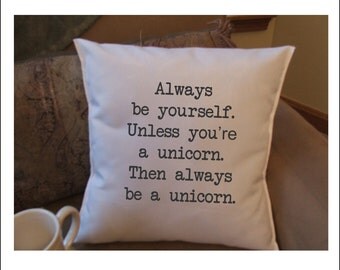 Unicorn decorative throw pillow cover