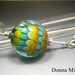 HANDMADE LAMPWORK Glass Beads PENDANT Necklace Donna Millard sra sunflower flowers christmas gift fall autumn yellow orange