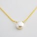 Buttonpearl necklace - small ivory round pearl - simple classic jewelry gift for her