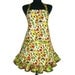 Vegetable Seeds, Kitchen Apron, Retro Hostess Style, Flounce Ruffle